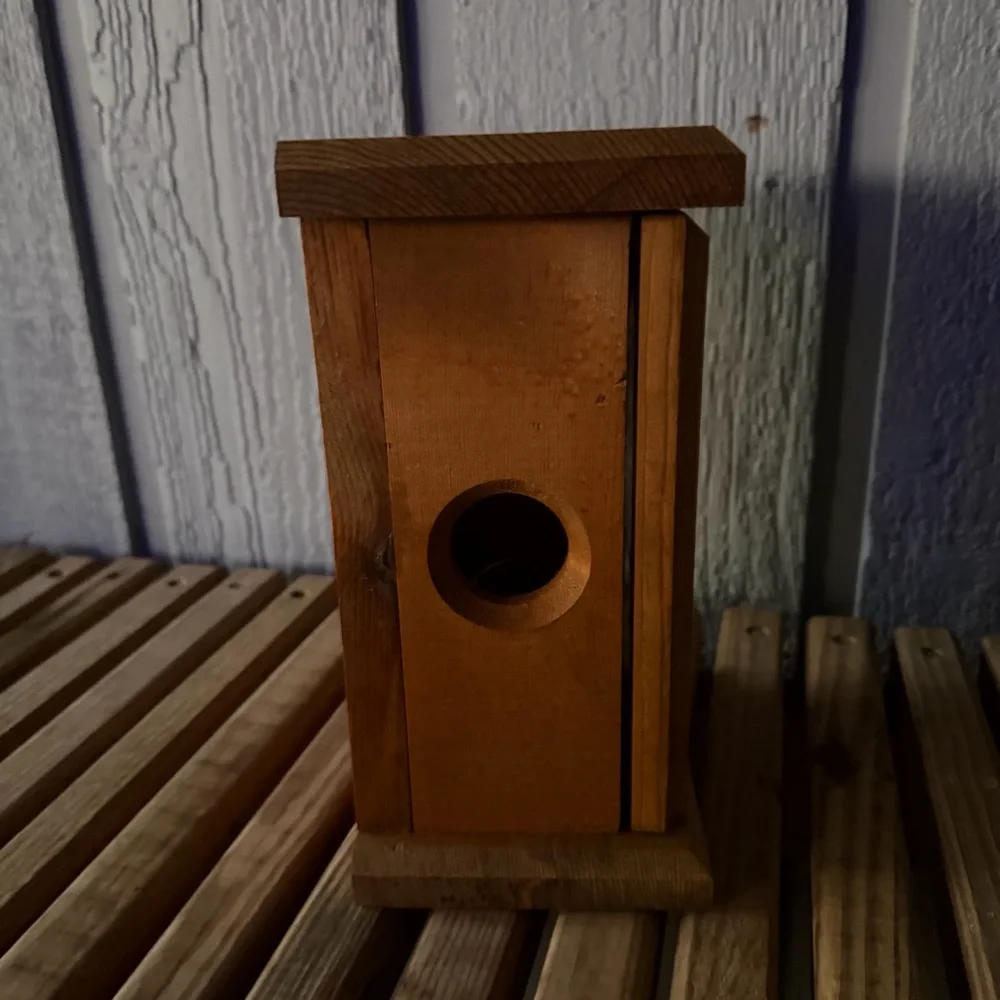Vintage Wooden Christmas Scene Lantern Glass Fireplace Night‎ Light Wood Kitsch
